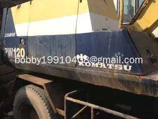 China USED KOMATSU PW120 WHEEL EXCAVATOR FOR SALE ORIGINAL JAPAN PW120 USED KOMATSU EXCAVATOR supplier